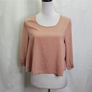Pins and Needles Urban Outfitters Orange Cropped Popover Blouse Size Medium
